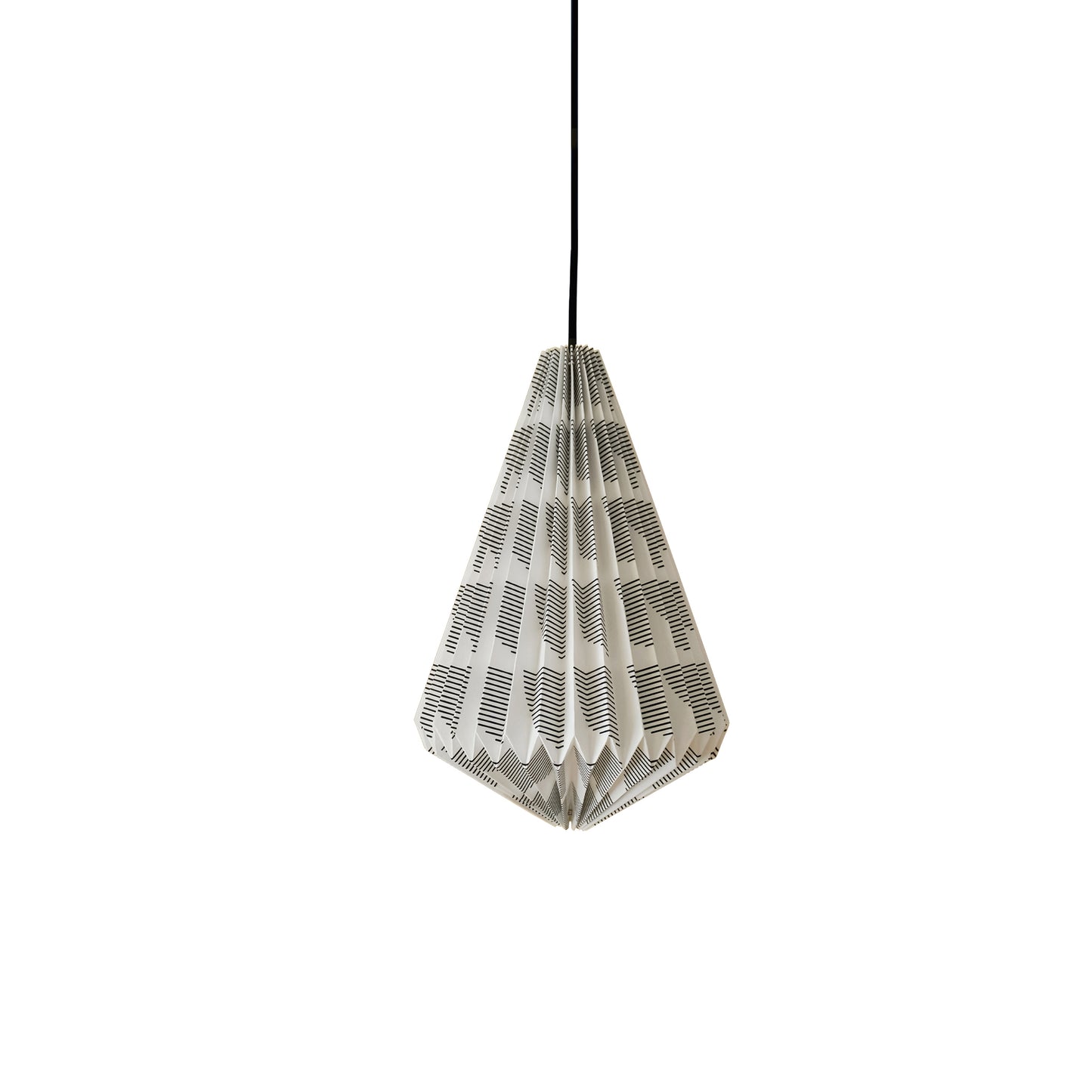 Laboratoire Textile N135 architectural geometric pendant light in black slants.