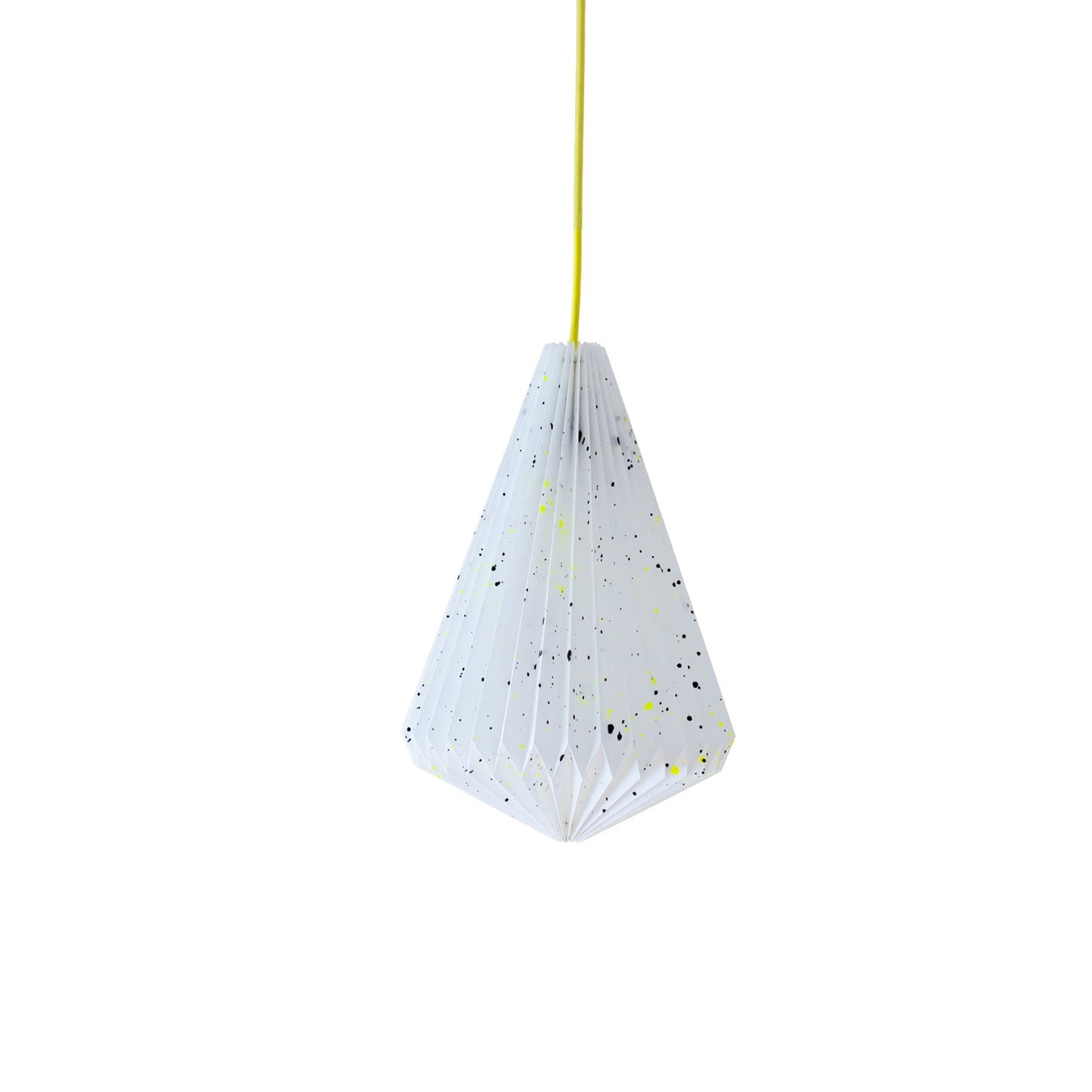 Laboratoire Textile N135 architectural geometric pendant light in white and speckled 